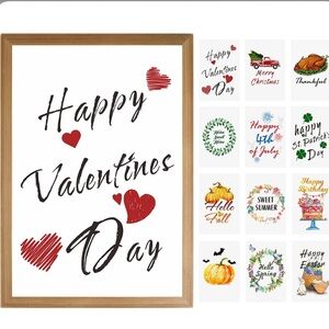 Wall Frame With 12 Interchangeable Signs